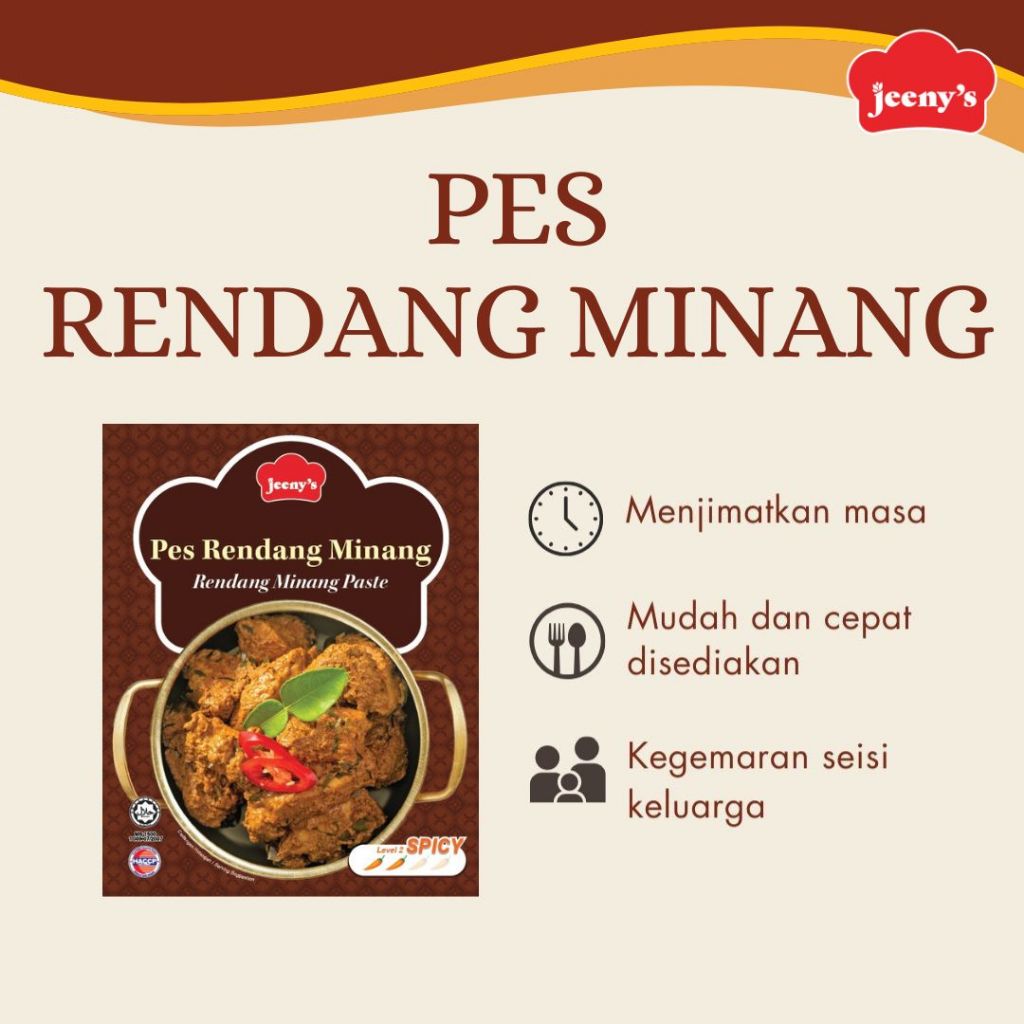 [New Packaging]Jeeny's Pes Rendang Minang 100g/Rendang Minang Paste ...