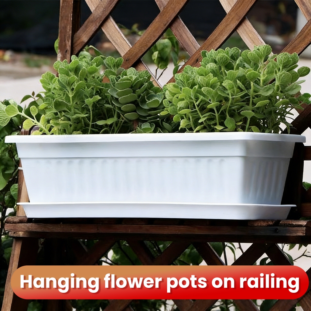 Nordic Style Planter Box With Sauce Plastic Rectangular Flower Pot ...
