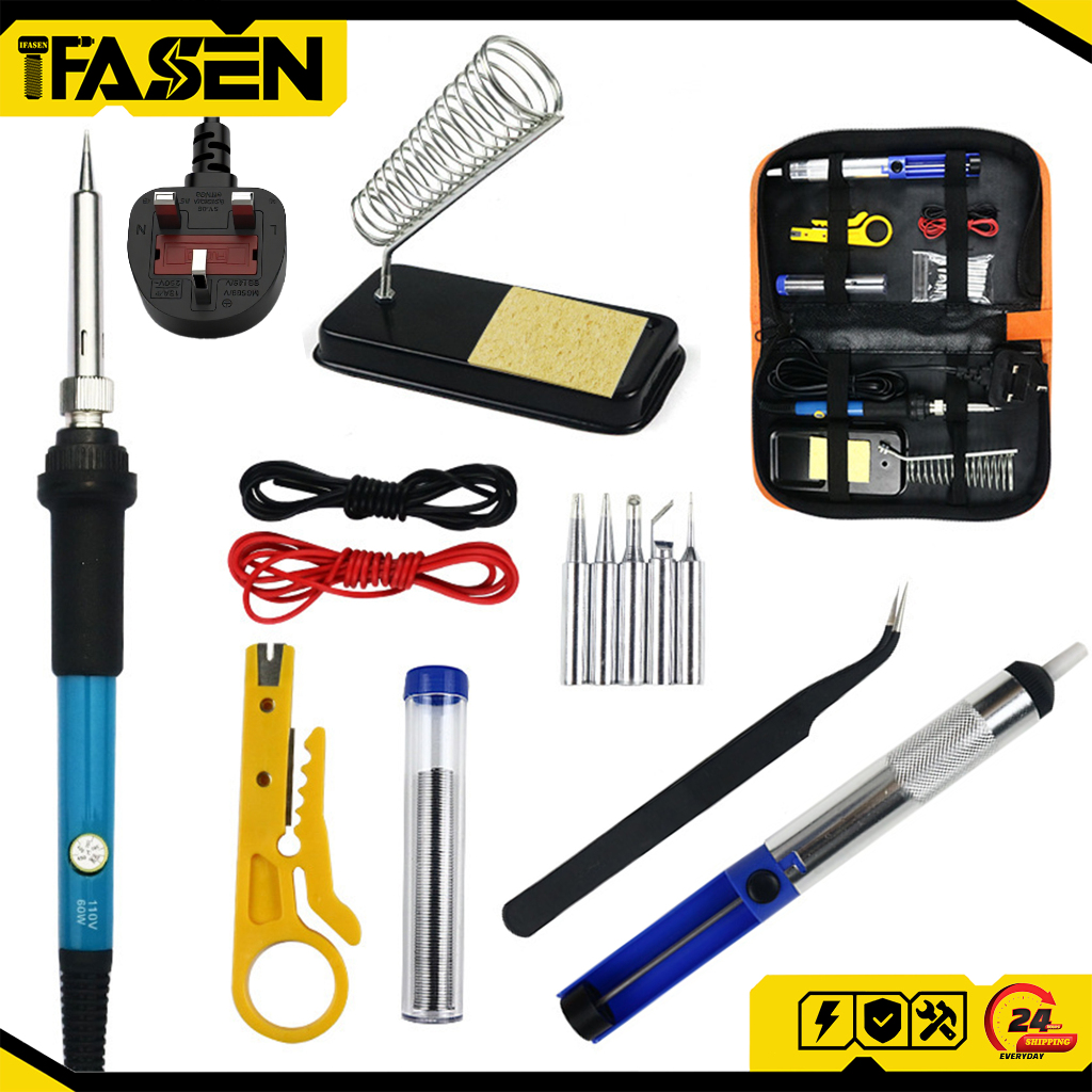 15pcs/set Electric Soldering Iron Tool 60W Adjustable Temperature ...