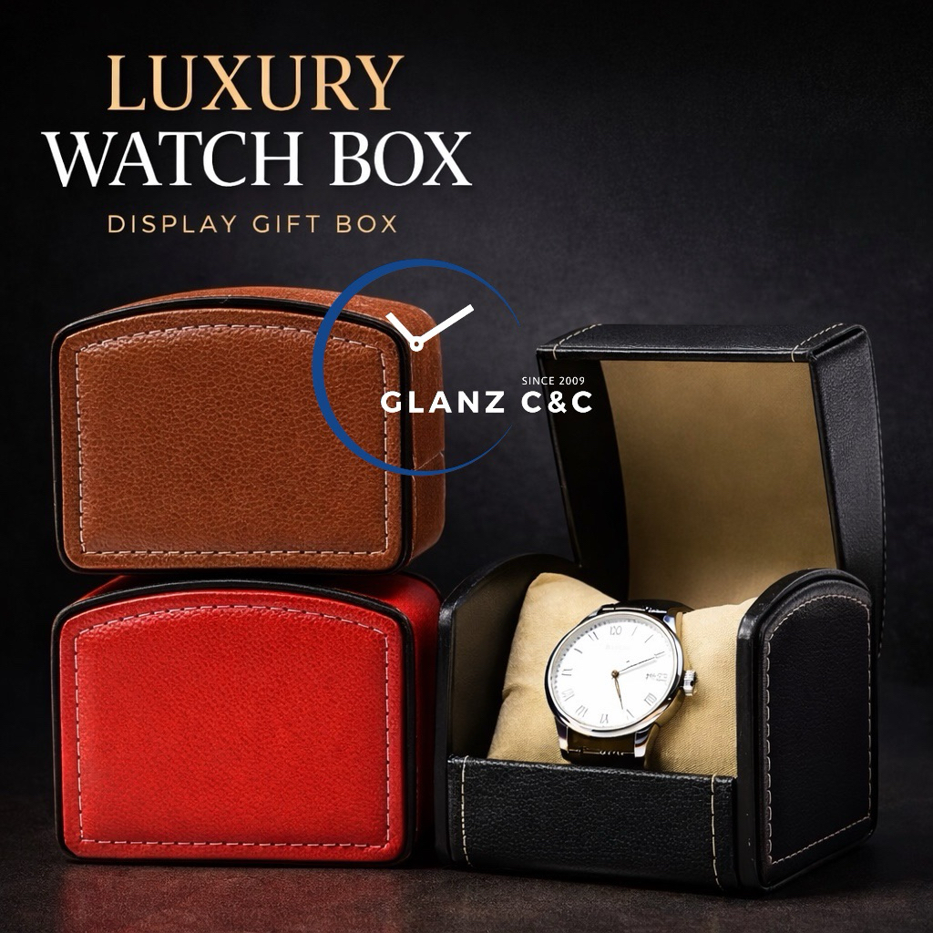 Simple Luxury PU Leather Single Slot Display Case Watch Box Gift Box ...