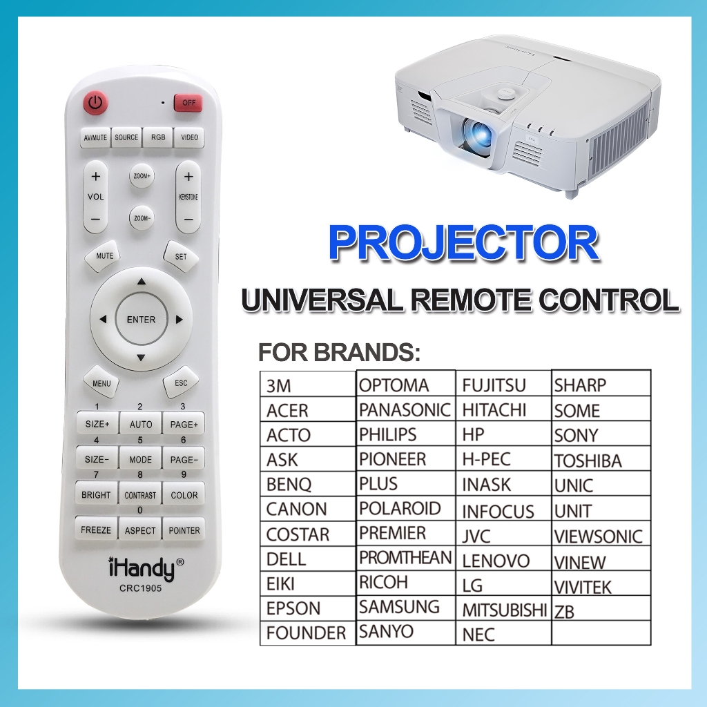 Projector Remote Control Universal Replacement Controller for Projector ...