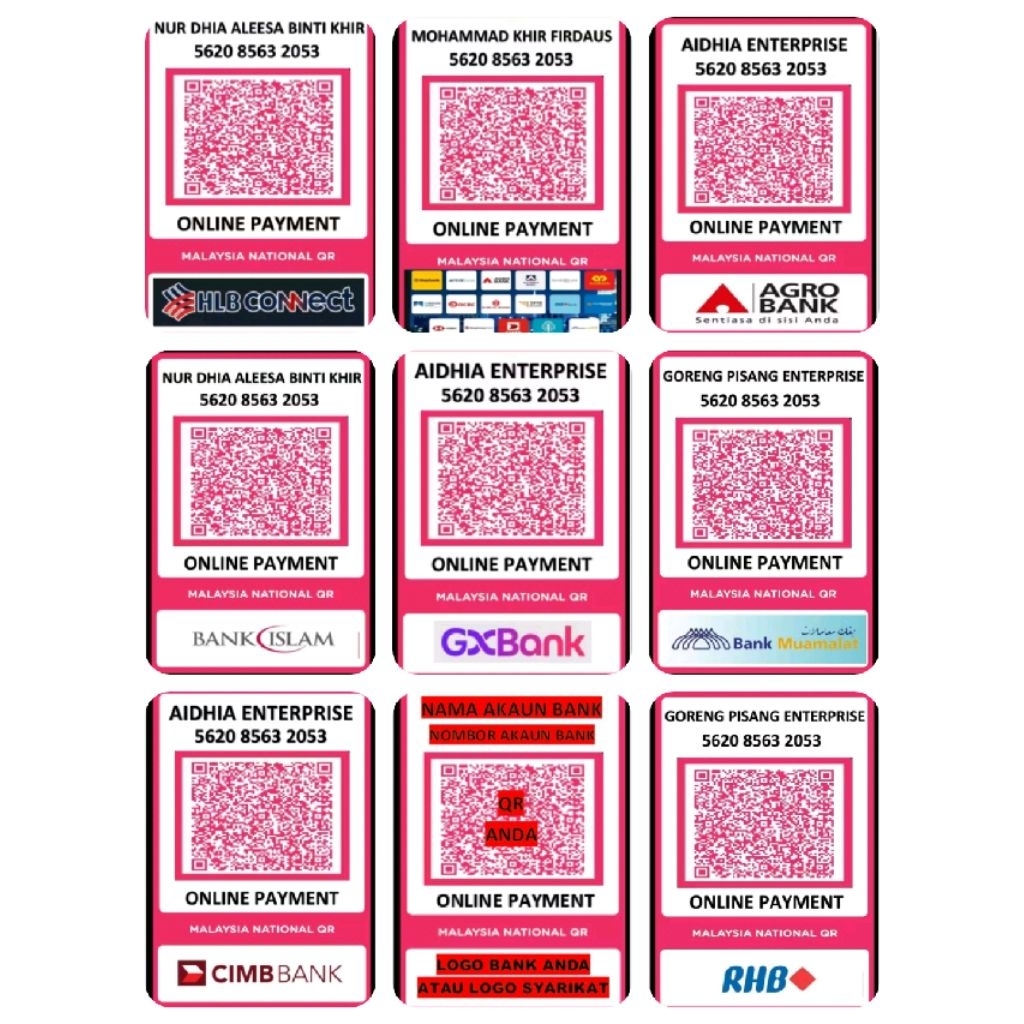 Print dan laminate Qr code bank / wallet anda | Shopee Malaysia
