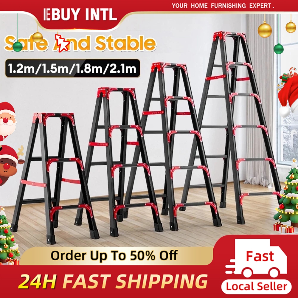 Aluminium Foldable Ladder Heavy Duty 500KG 5/6/7 Step Ladder A -Type ...