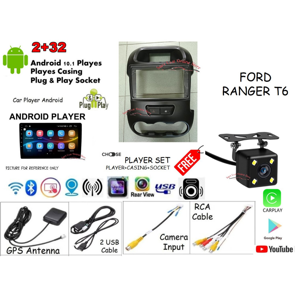 FORD RANGER T6 2012 - 2015 9 INCH android player IPS Screen PLUG N PLAY ...