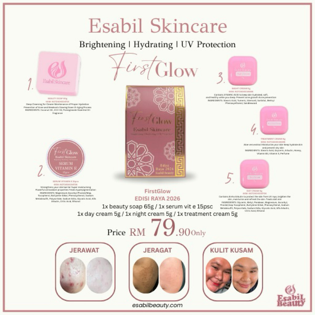 Esabil skincare trial set 5in1 set edisi raya 2026 | Shopee Malaysia