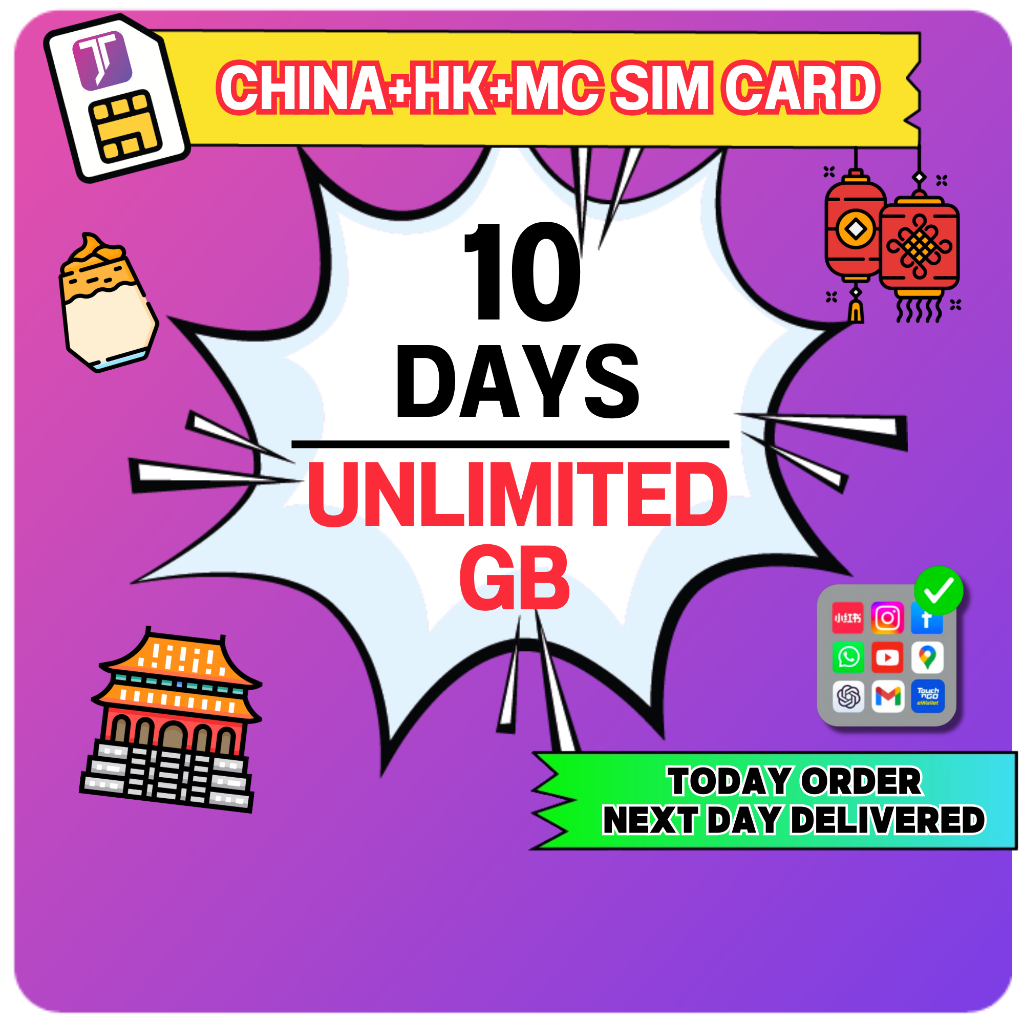 JTravel 【 China SIM Card 】【 Hong Kong + Macau 】3 iN 1 China Travel SIM ...
