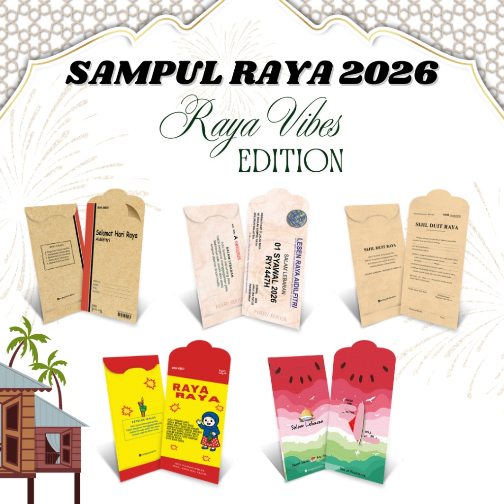 SAMPUL DUIT RAYA LOKAL EDISI POP & VIBES RAYA 2026 - 10 PCS PER DESIGN ...