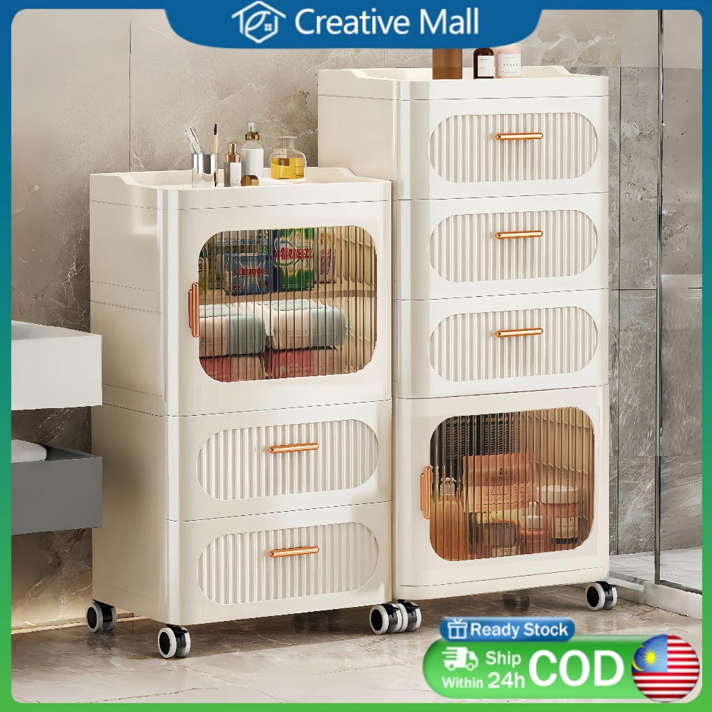 35/42cm Drawer Storage Cabinet Bathroom Shelf Multi-layer Storage ...