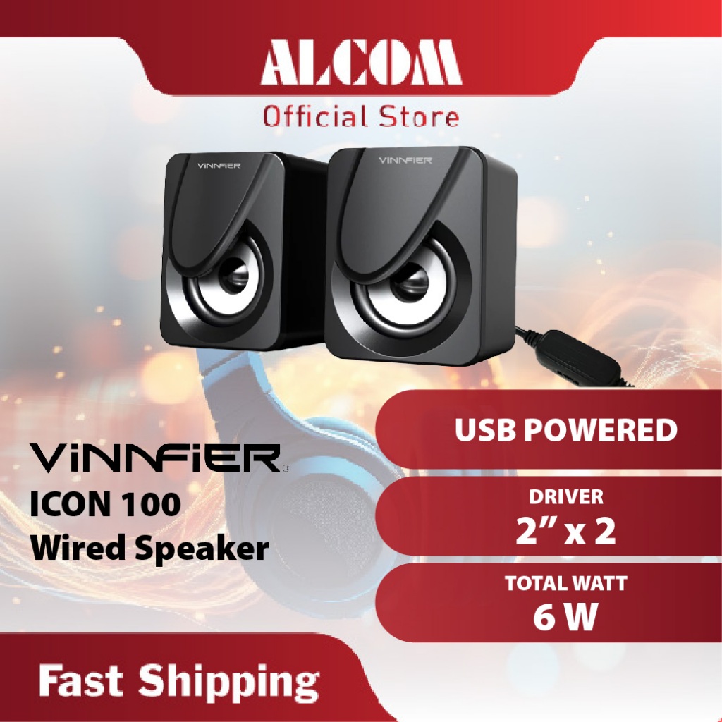 VINNFIER ICON 100 Wired Speaker with USB Powered, 6W, Volume Control ...