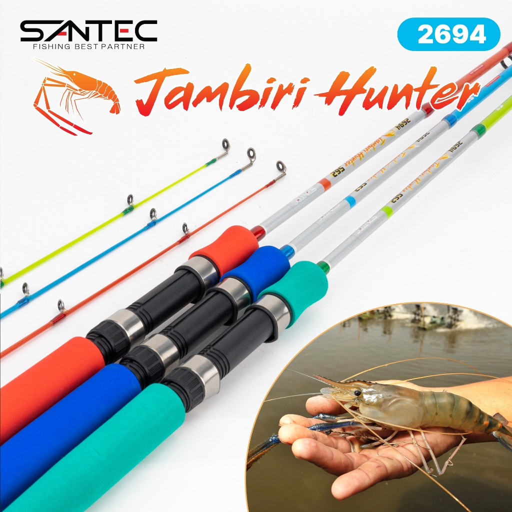 SANTEC - JAMBIRI HUNTER SOLID ROD 2 SECTION PRAWN ROD UDANG | Shopee ...