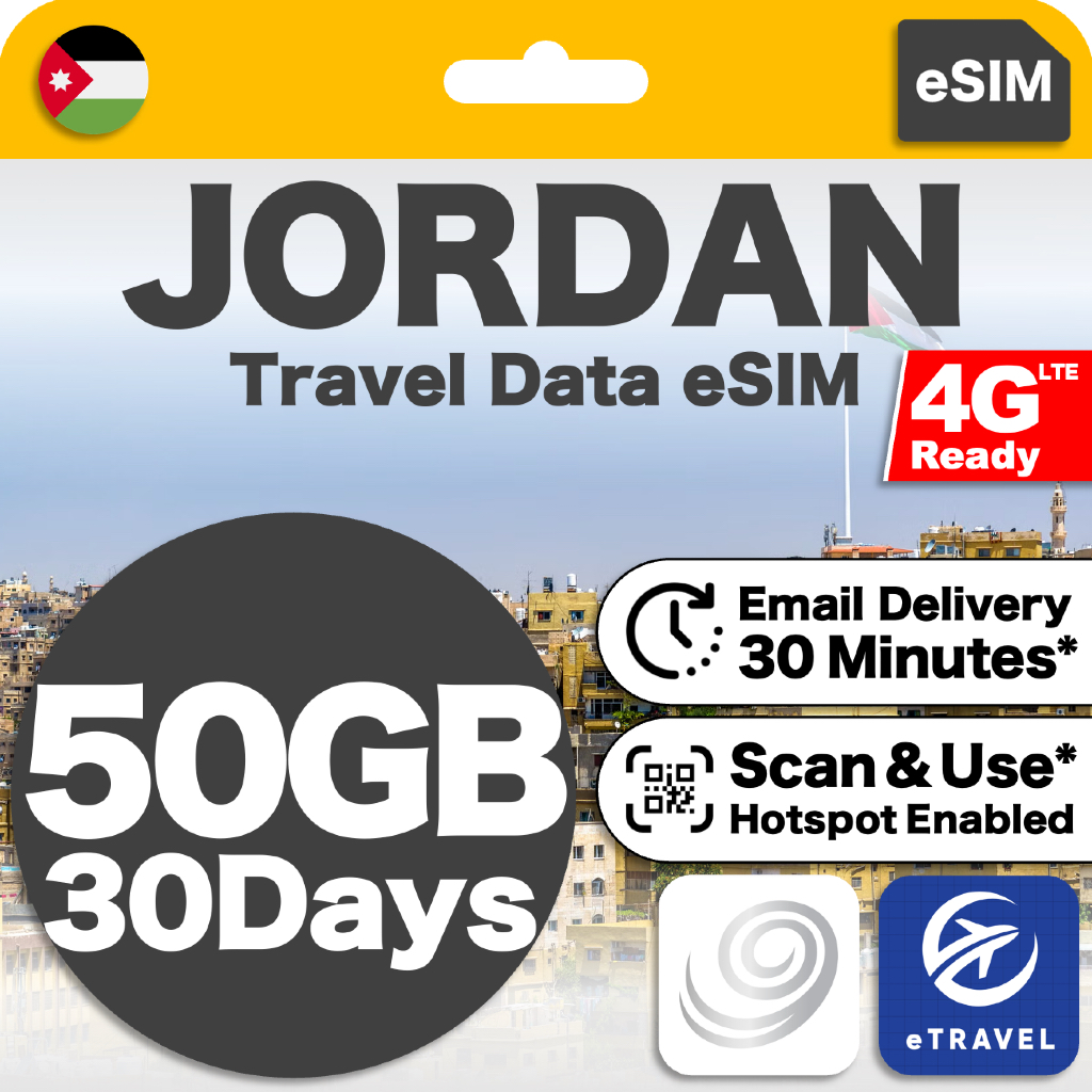 eSIM Jordan High Speed Unlimited Data 约旦 | eTravel Amman, Zarqa, Irbid ...