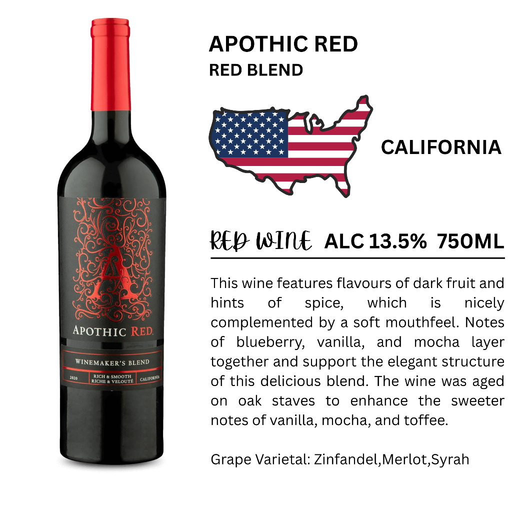 Apothic Red California Red Wine 红酒 750ML | Shopee Malaysia