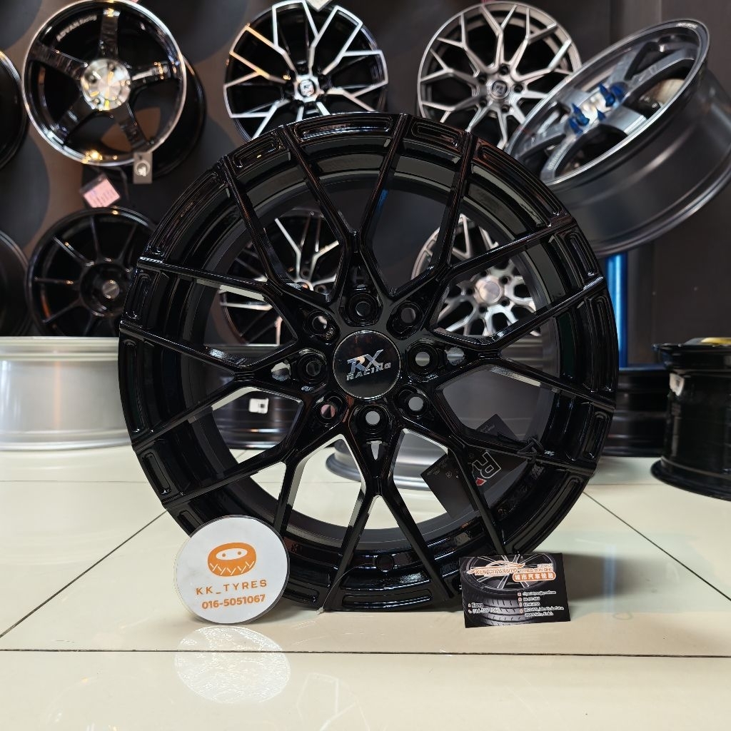 [4PCS] New Sport Rim 15inch RX114 15X6.5 ET38 8H100/114.3 GLASS BLACK ...