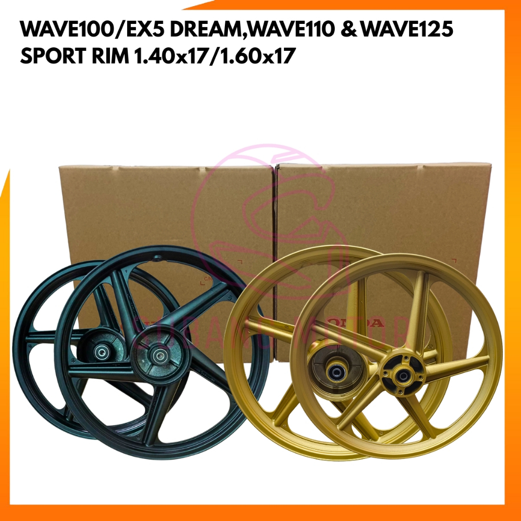 SPORT RIM HONDA WAVE100 EX5 DREAM 5 BATANG 5L FULL CHOP Cast Wheel RODA ...