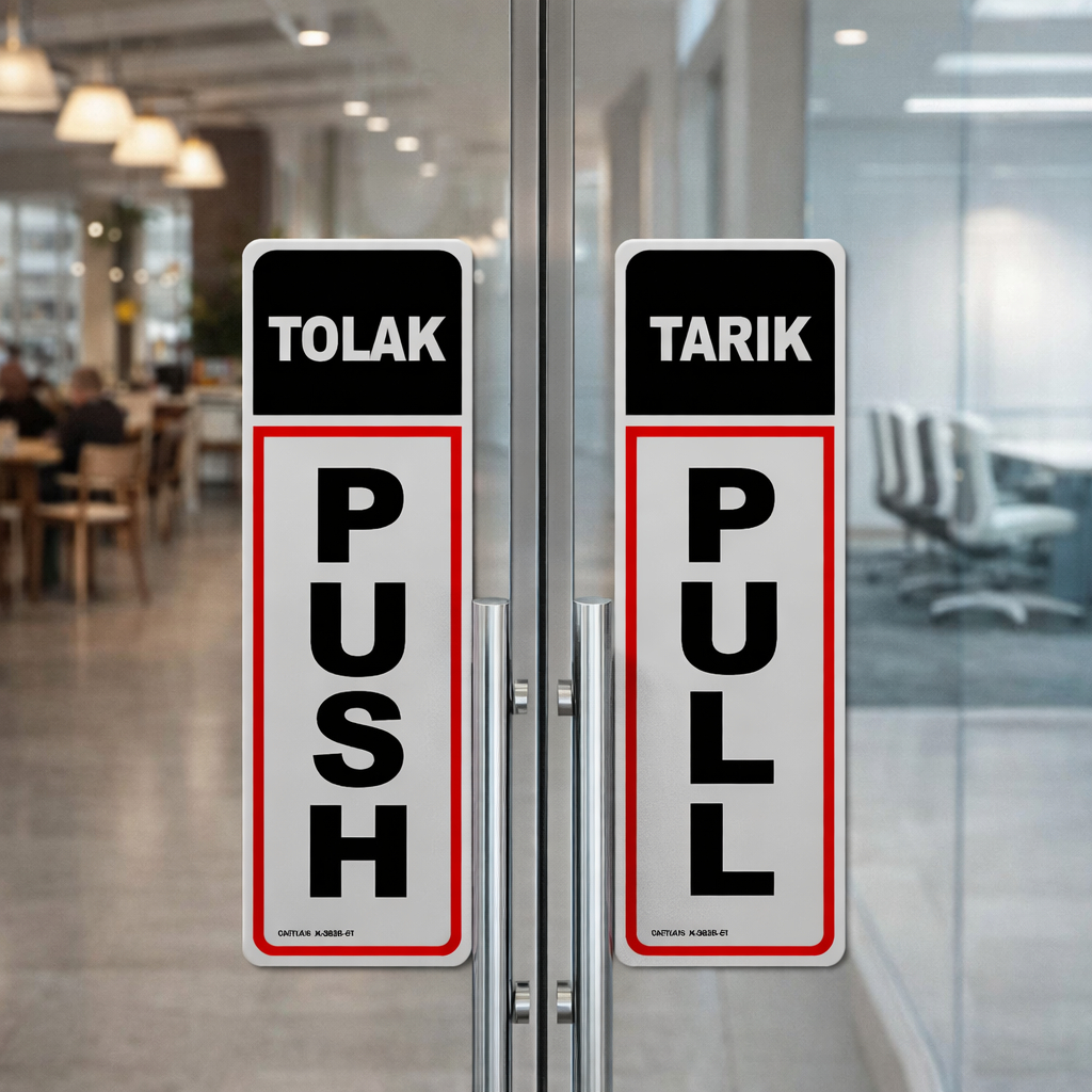 ⭐Hot selling⭐ Tolak Tarik Push Pull Signage Pintu Kaca | Sticker Pintu ...