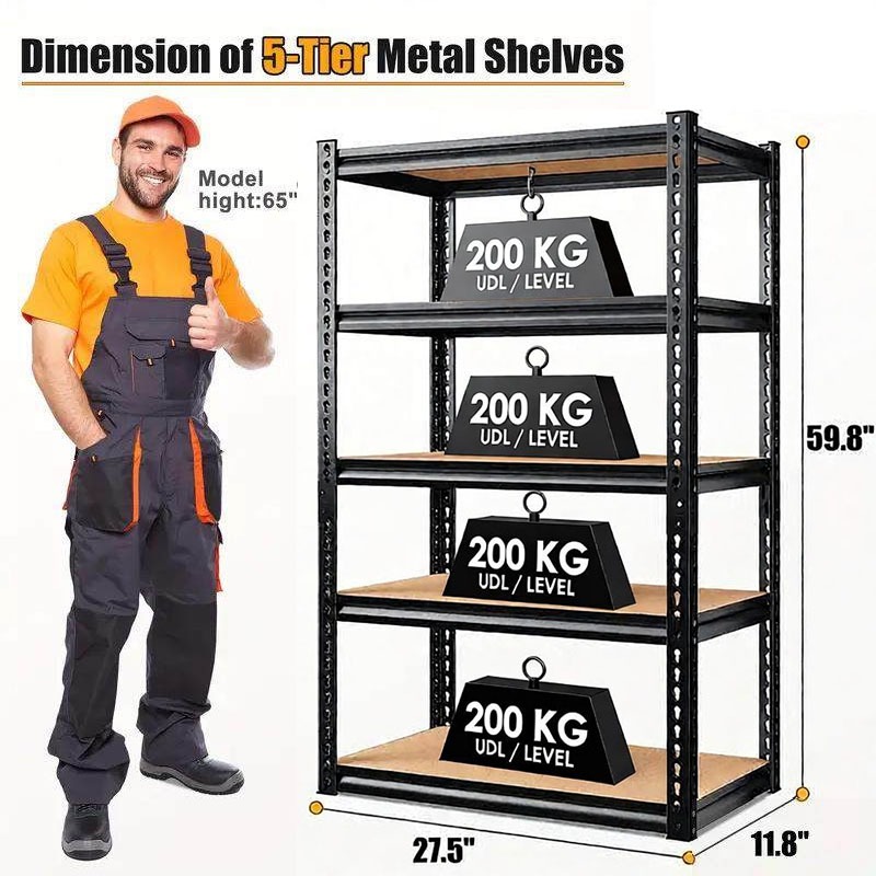 Boltless Rack 5 level Rak Besi Bertingkat Rak 800KG Load Capacity Dapur ...