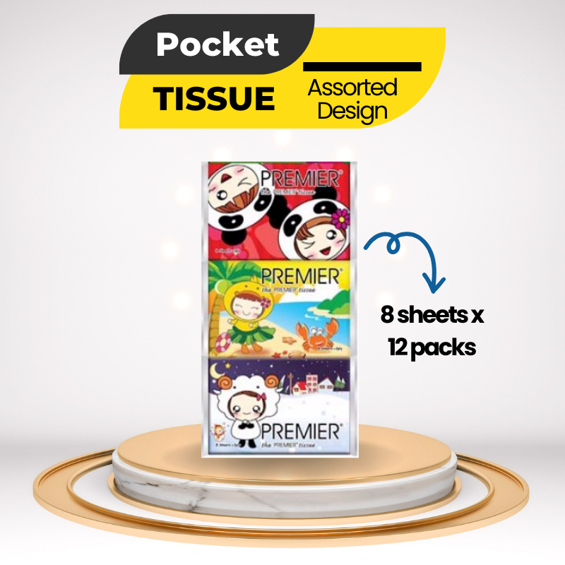 Premier Pocket Tissue Paper Kertas Tisu 2ply 2 Lapis (8 sheets x 12 ...