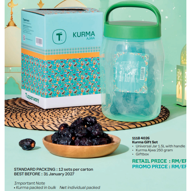 [RAMADHAN 1 SET !!] Tupperware Kurma Gift Set 250g / JAR 1.5L HADIAH ...