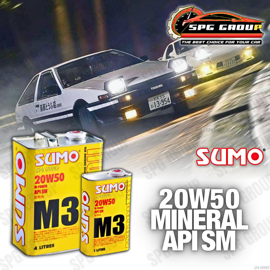 SUMO M3 20W50 M-POWER SYNTHETIC ENGINE OIL 1L/4L MINYAK HITAM | Shopee ...