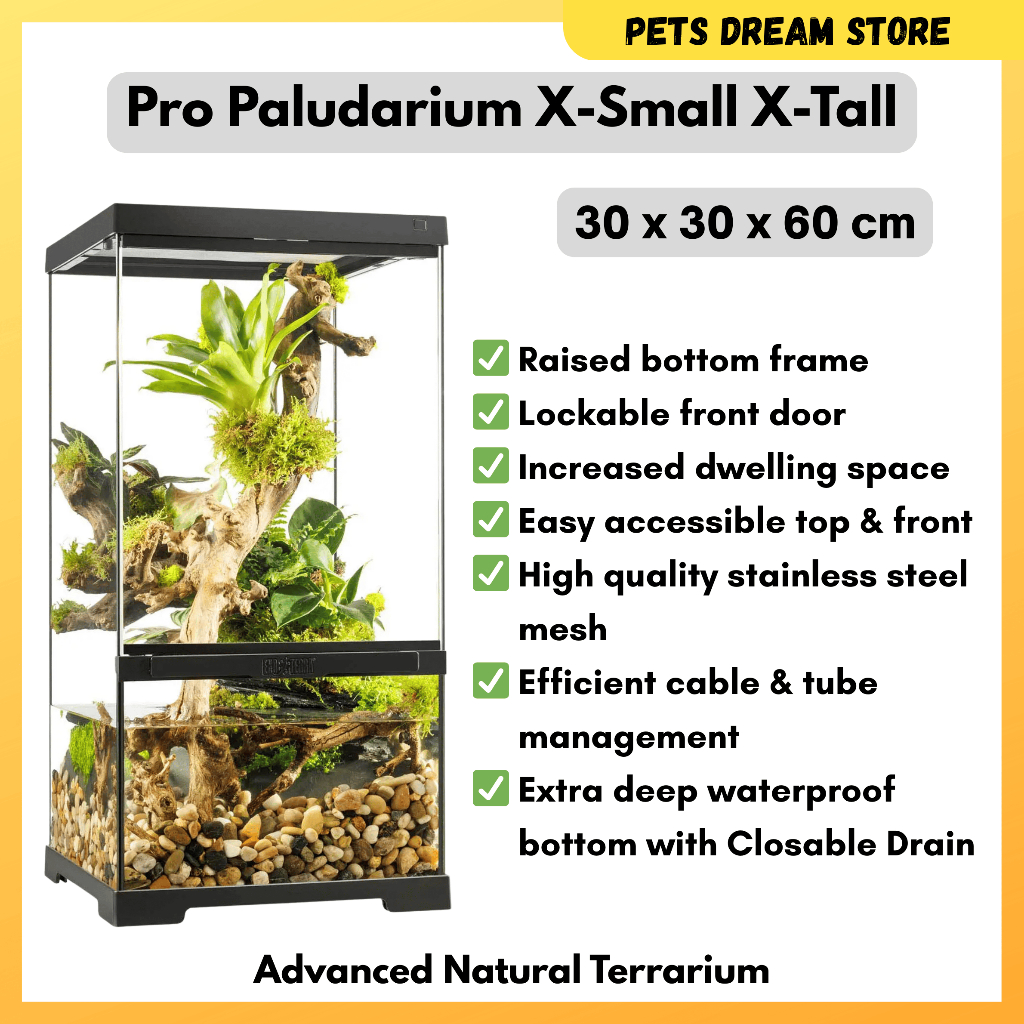 Exo Terra Pro Paludarium X-Small X-Tall PT4402 30x30x60 cm Reptile ...