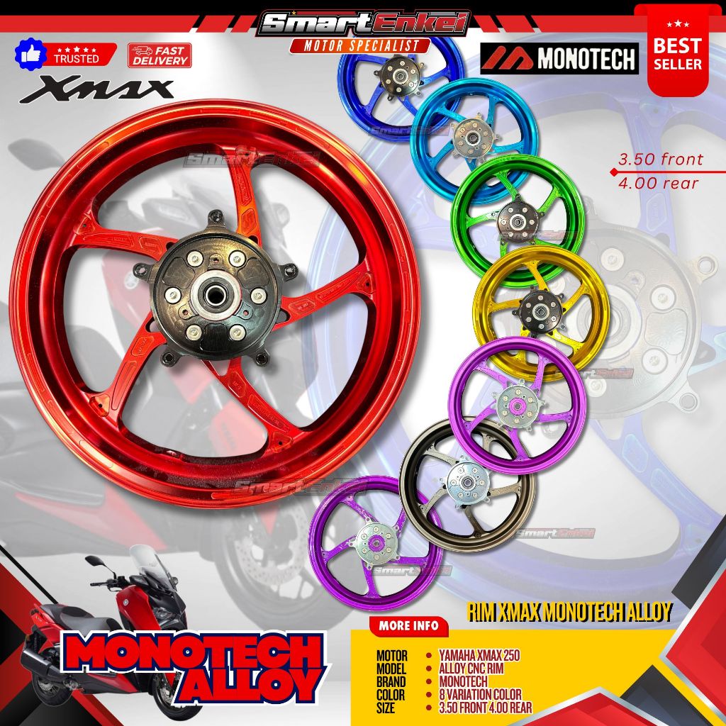 XMAX V1/V2/V3 RIM MONOTECH ALLOY CNC ORIGINAL | Shopee Malaysia
