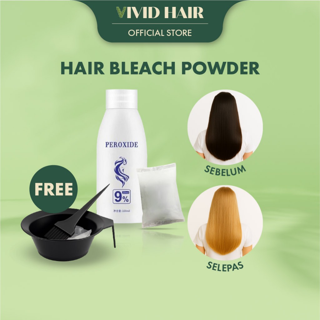 【HAIR BLEACH POWDER】100g Hair Bleach Powder Full Set Bleach Rambut ...