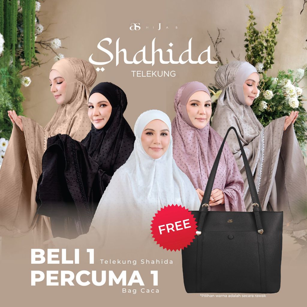 AS HIJAB TELEKUNG SHAHIDA (PERCUMA 1 AS BAG CACA) | Shopee Malaysia