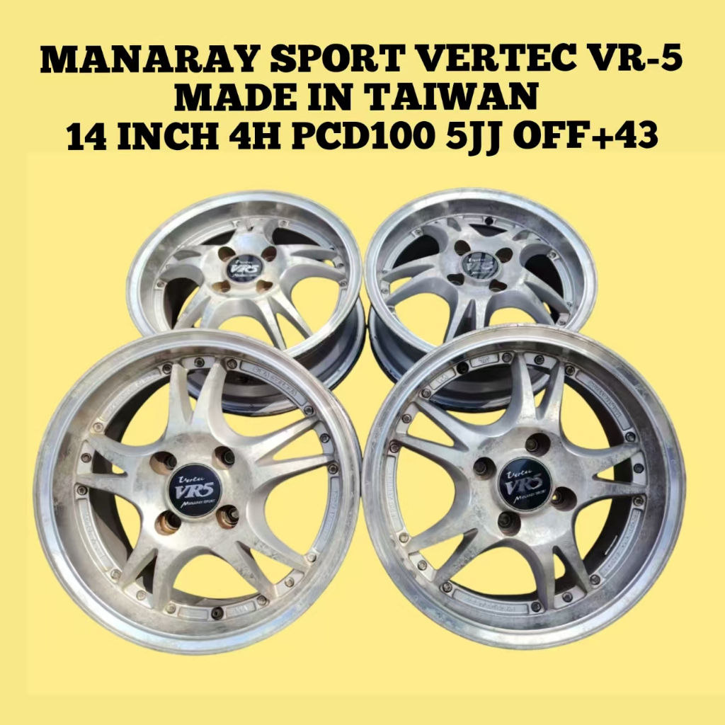 MANARAY SPORT VERTEC VR-5 Sport Rim 14 Inch 4H PCD100 5JJ Off+43 ...