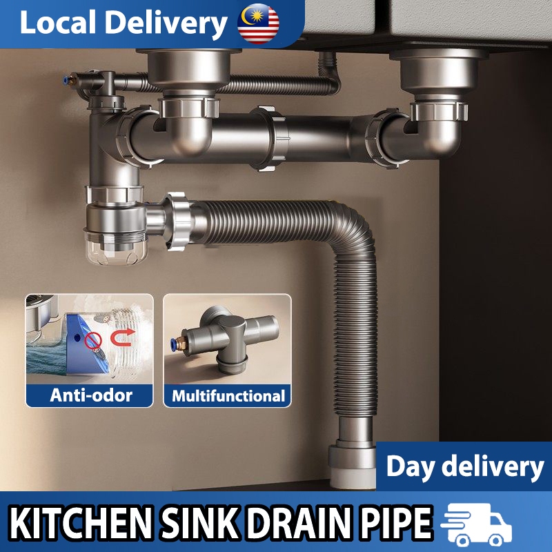 Kitchen Sink Drain Pipe Kitchen Drain Pipe Drainage Sink Waste Pipe ...