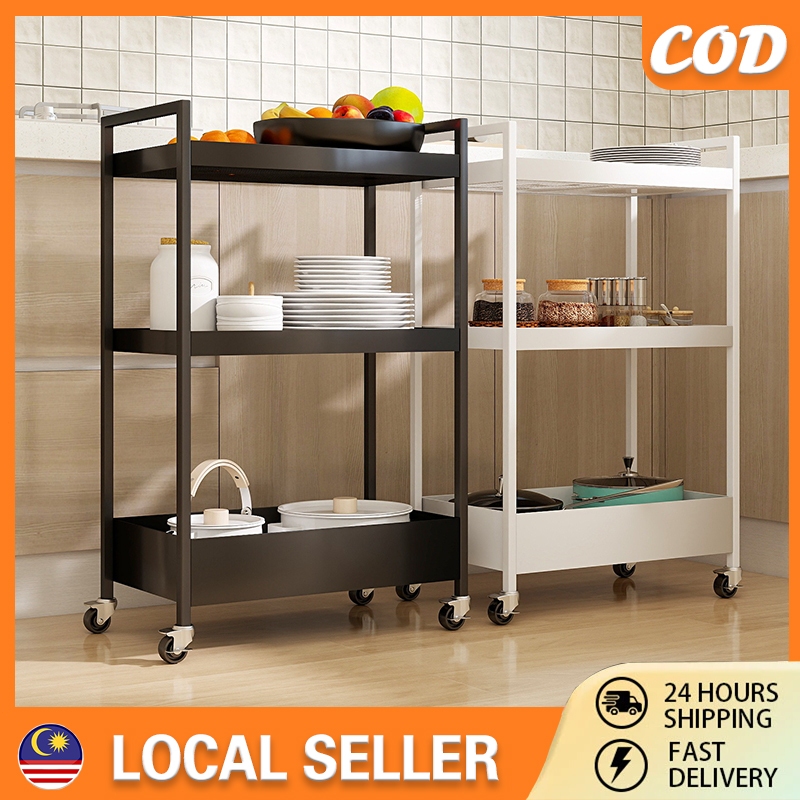 Metal Trolley Rack Multi-layer Storage Trolley Multifunctional Utility ...