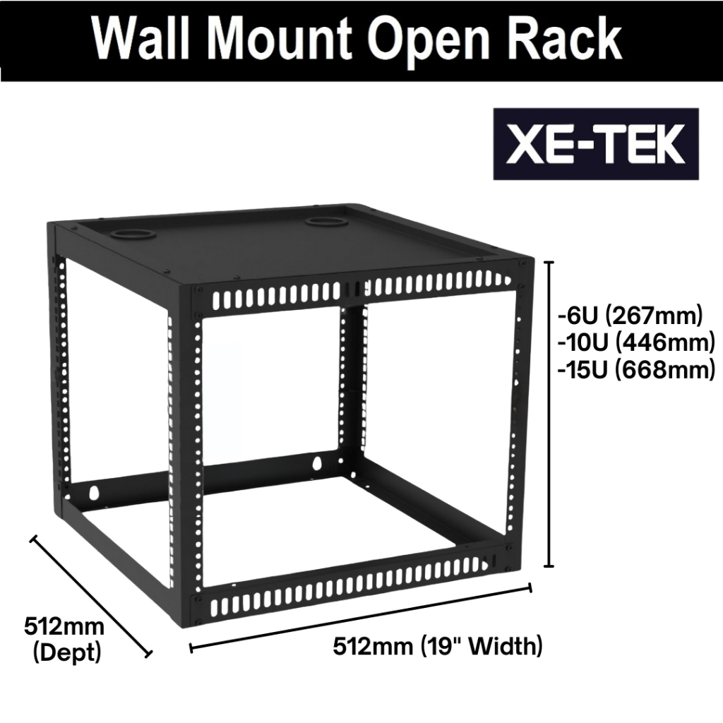 6U / 10U/ 15U Wall Mount Open Server Rack (4 Post Open Rack) | Shopee ...