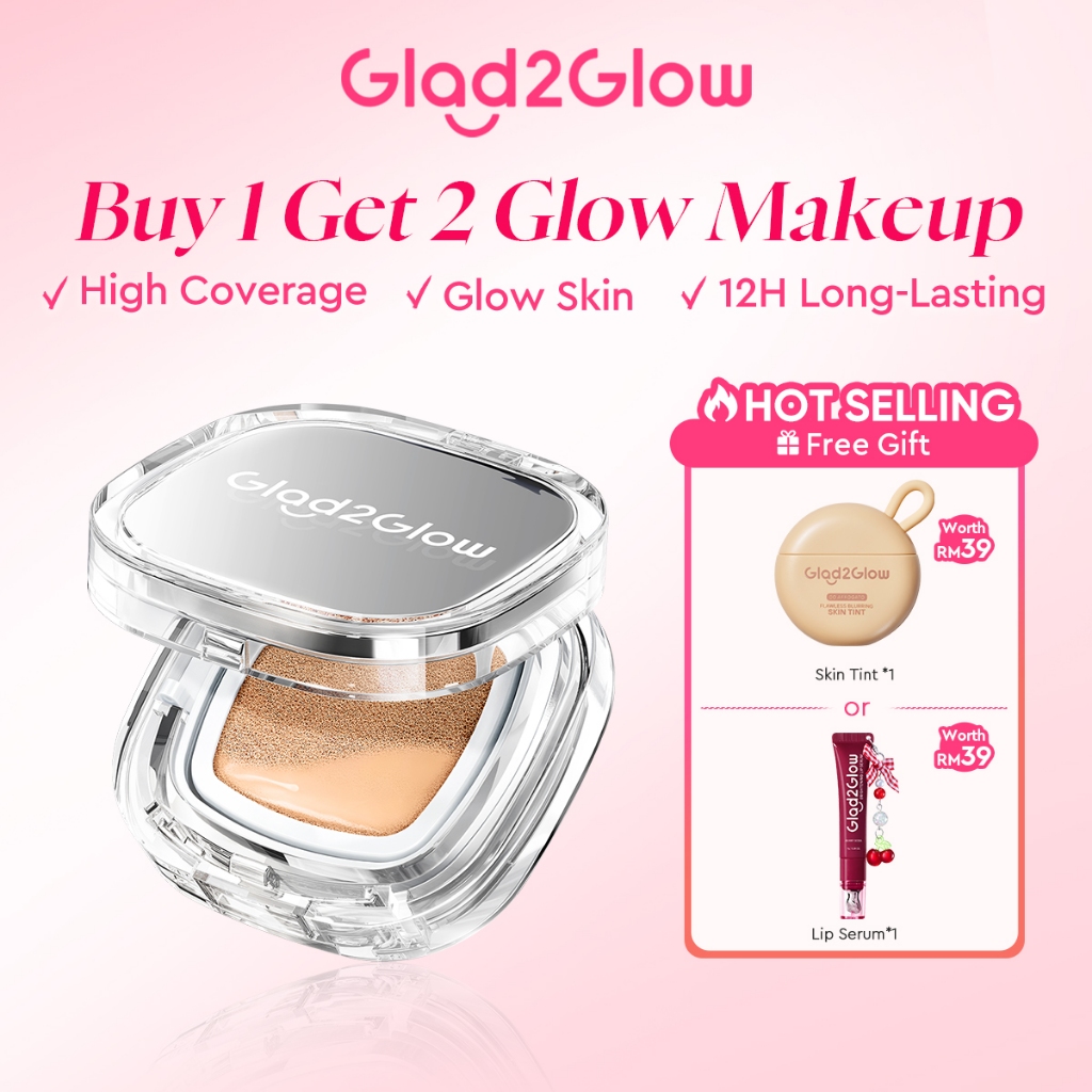 【Raya】Glad2Glow Perfect Glow Cover Cushion Foundation High Coverage ...