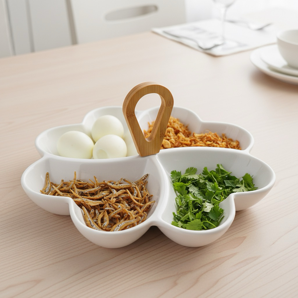 RAYA PREMIUM Ceramic Condiment Tray Nut Serving Tray Flower Tray Bekas ...