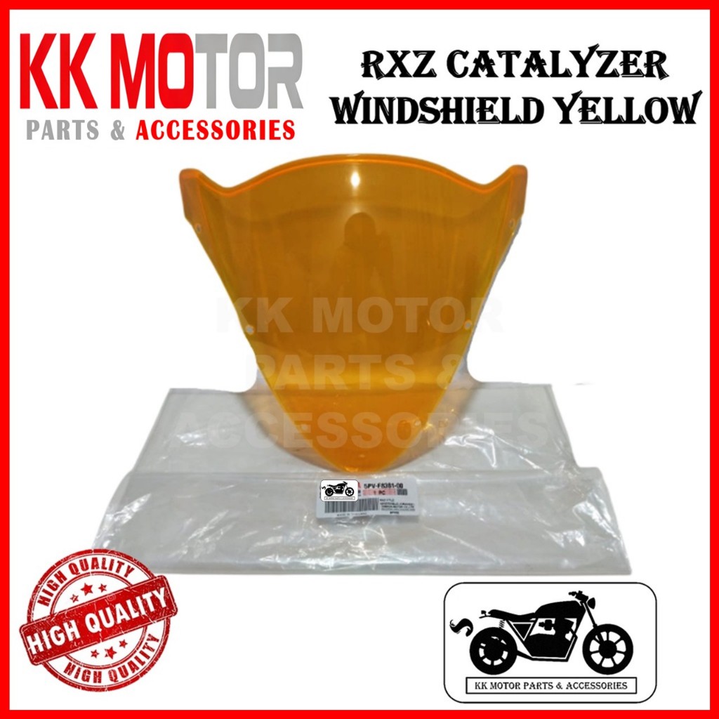 [GOOD QUALITY !!!] YAMAHA RXZ CATALYZER WINDSHIELD YELLOW (KUNING ...