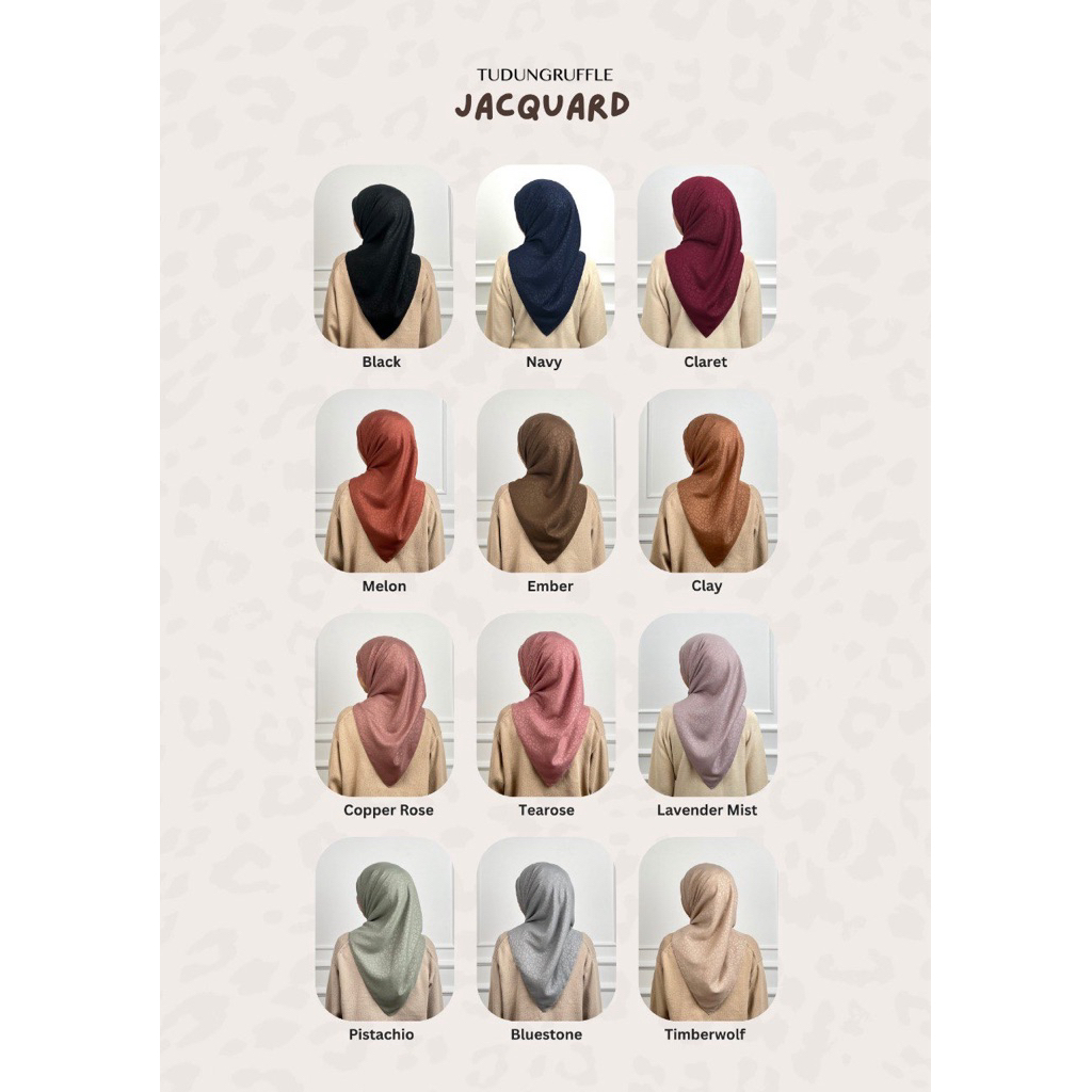 Tudung Ruffle :Jacquard | Kueh Collection (BLACK LABEL) | Shopee Malaysia