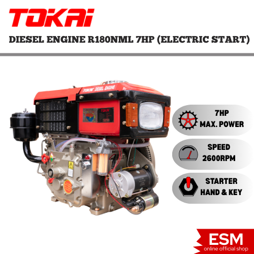 TOKAI 7HP DIESEL ENGINE R180NML HAND AND KEY START | Shopee Malaysia