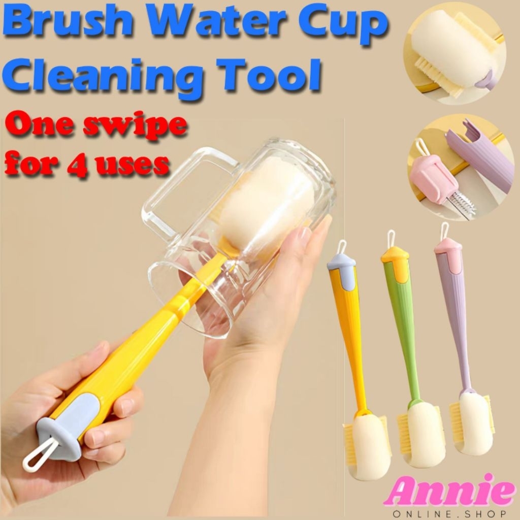 💯👍4IN1 Long Handle Multifunctional Cup Brush Set-Sponge,Straw ,Gap ...