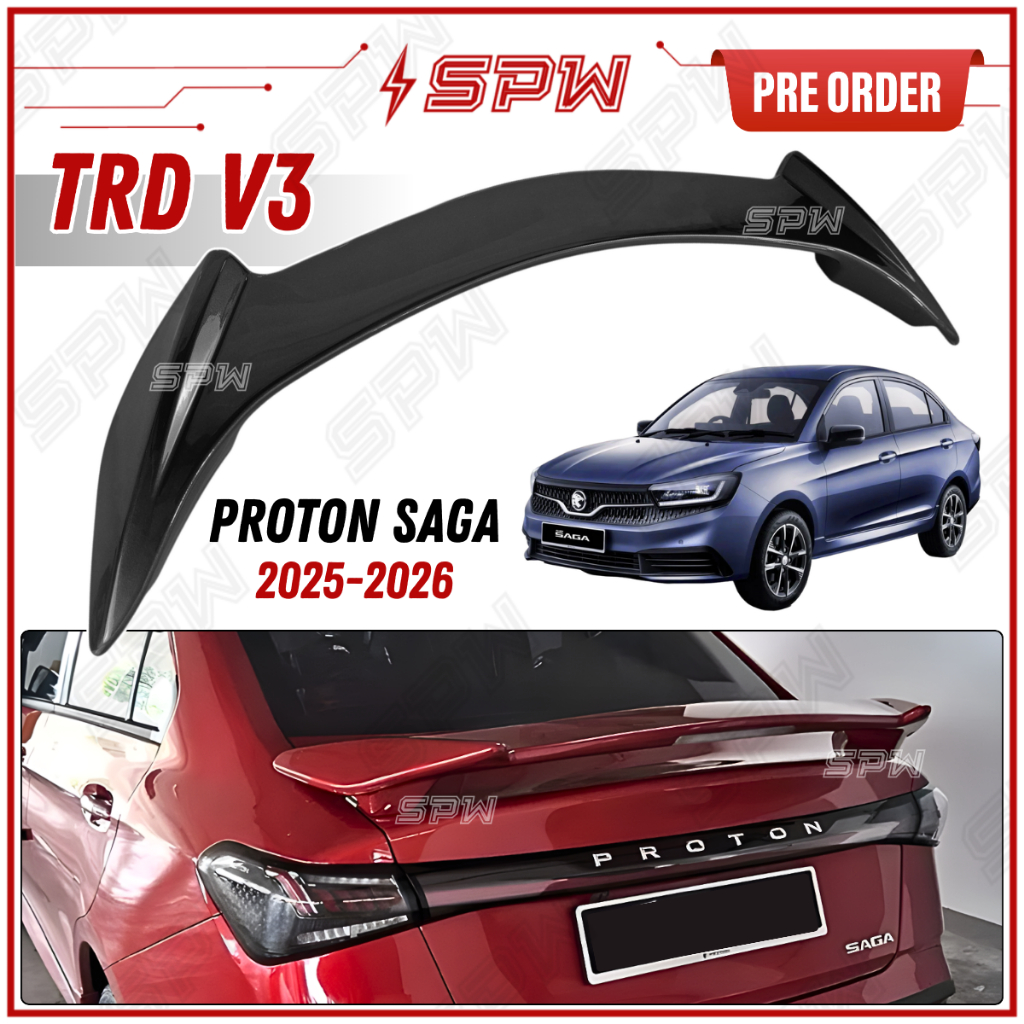 Proton Saga Facelift MC3 (2025-2026) TRD V3 Spoiler Rear Trunk Spoiler ...