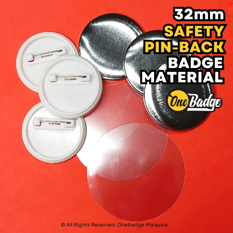32mm Safety Pin Button Badge Material | 100pcs 32mm Bahan Button Badge ...