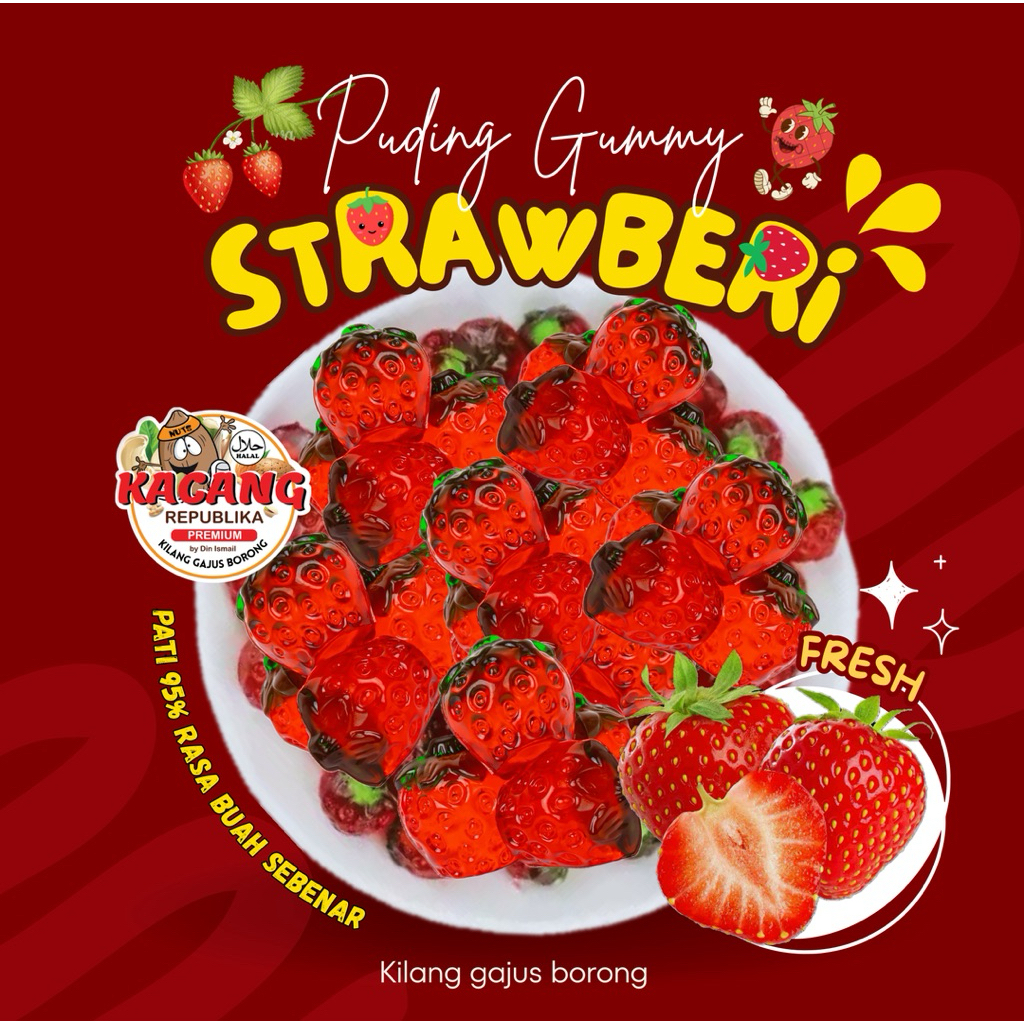 PUDDING STRAWBERRY RASA BUAH SEBENAR | Shopee Malaysia