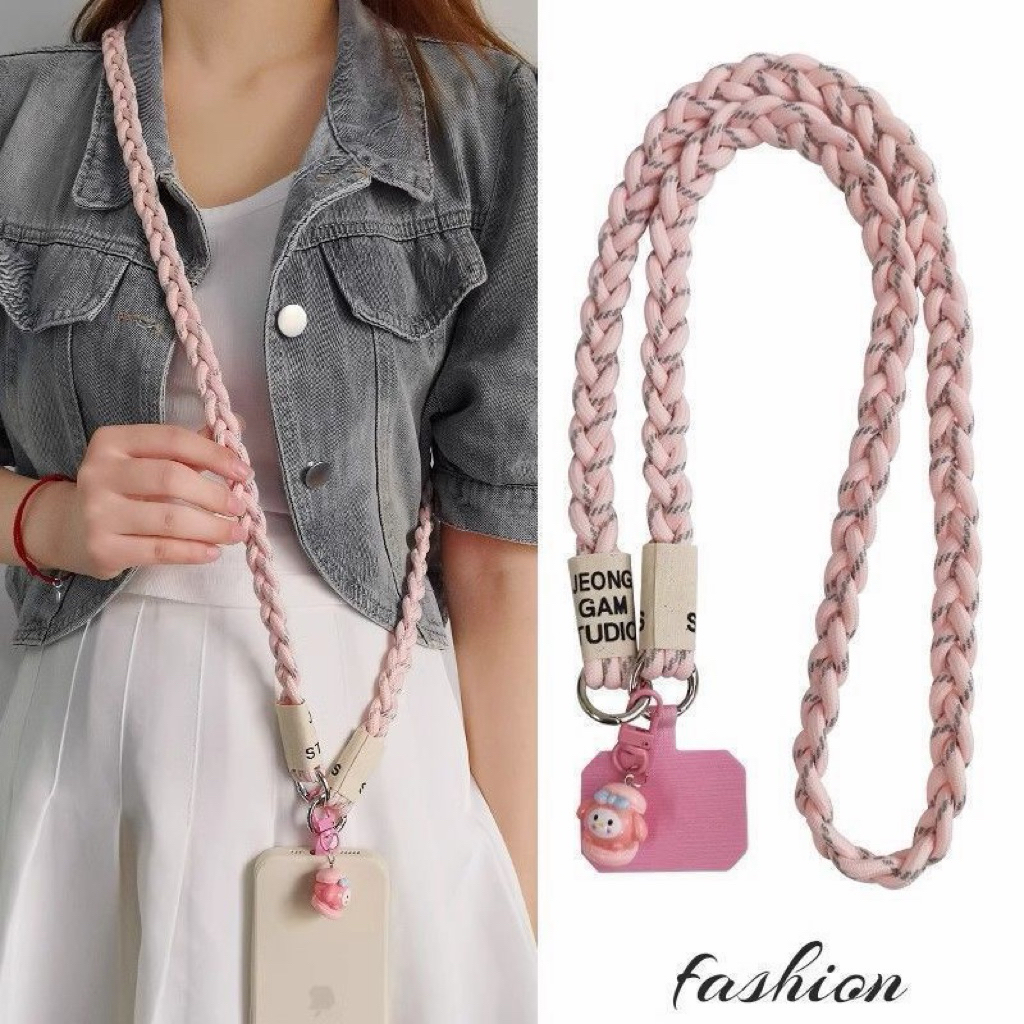 Mobile phone lanyard crossbody ponytail braided rope ins fashion ...