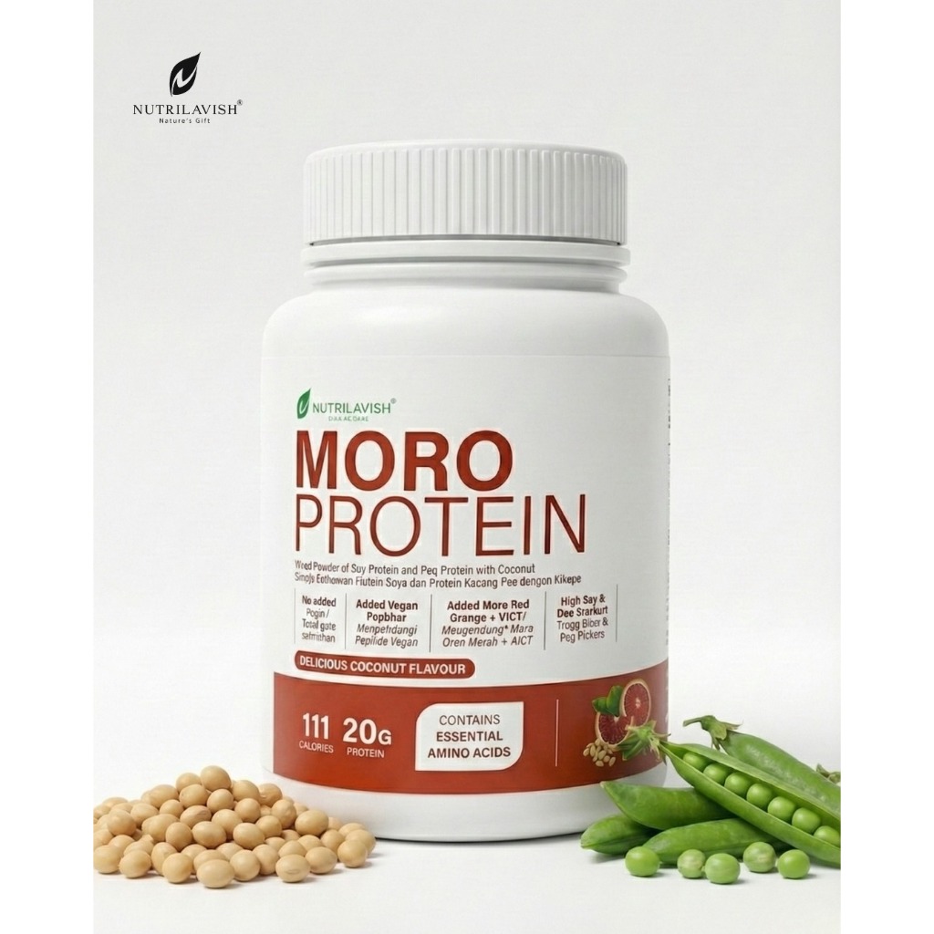 Nutrilavish Moro Protein - Protein Tumbuhan + Rasa Kelapa + Mengandungi ...