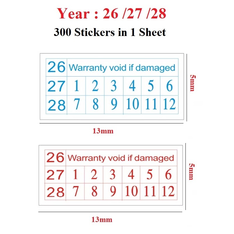 2024~26 / 2026~28 300pcs Warranty Void Sticker Jaminan Tidak Sah ...