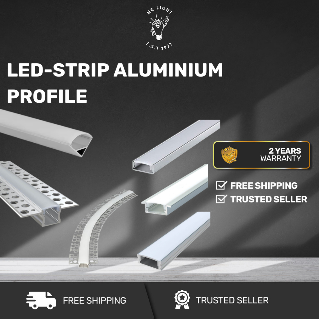 LED STRIP ALUMINIUM COVER LED ALUMINIUM PROFILE COVER CASING (3METERS ...