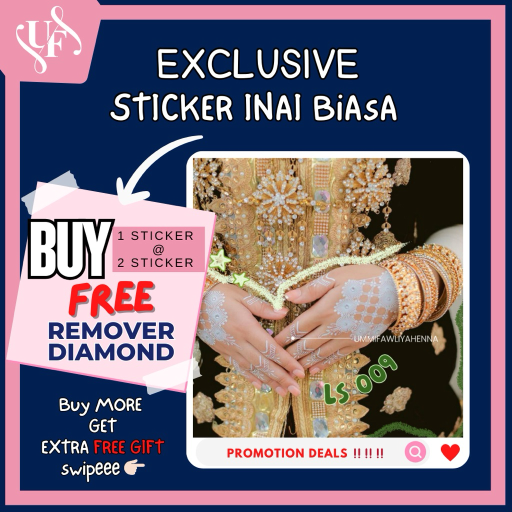 STICKER INAI BIASA Waterproof Temporary Henna | Shopee Malaysia