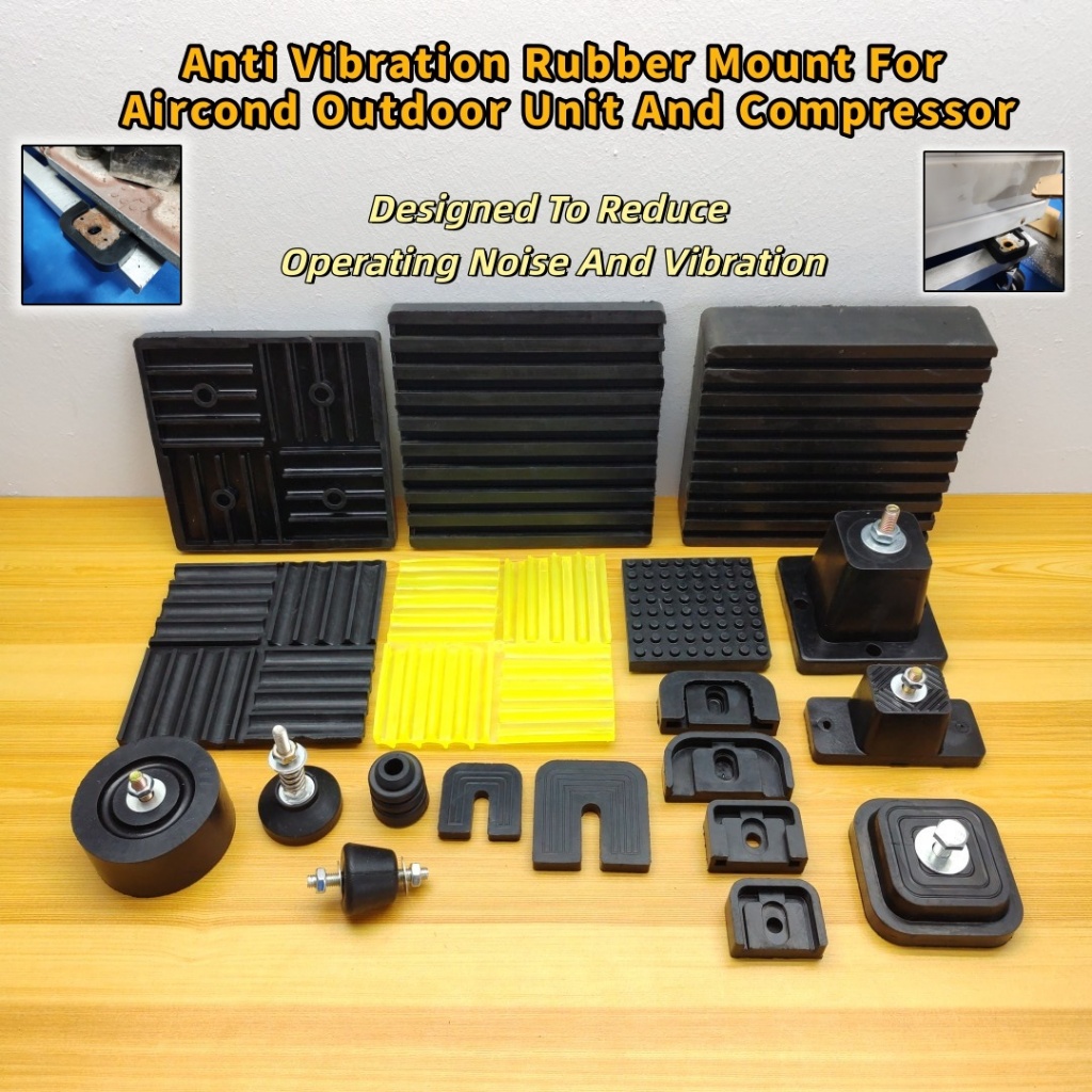 Aircond Outdoor Unit Rubber Mount Anti-Vibration Pad Compressor Foot ...