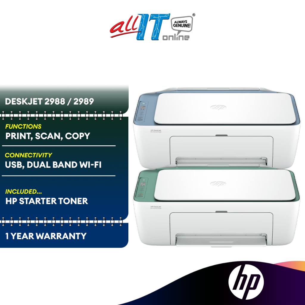HP Deskjet 2988 / 2989 All-in-One Printer | Print Scan Copy | Wireless ...