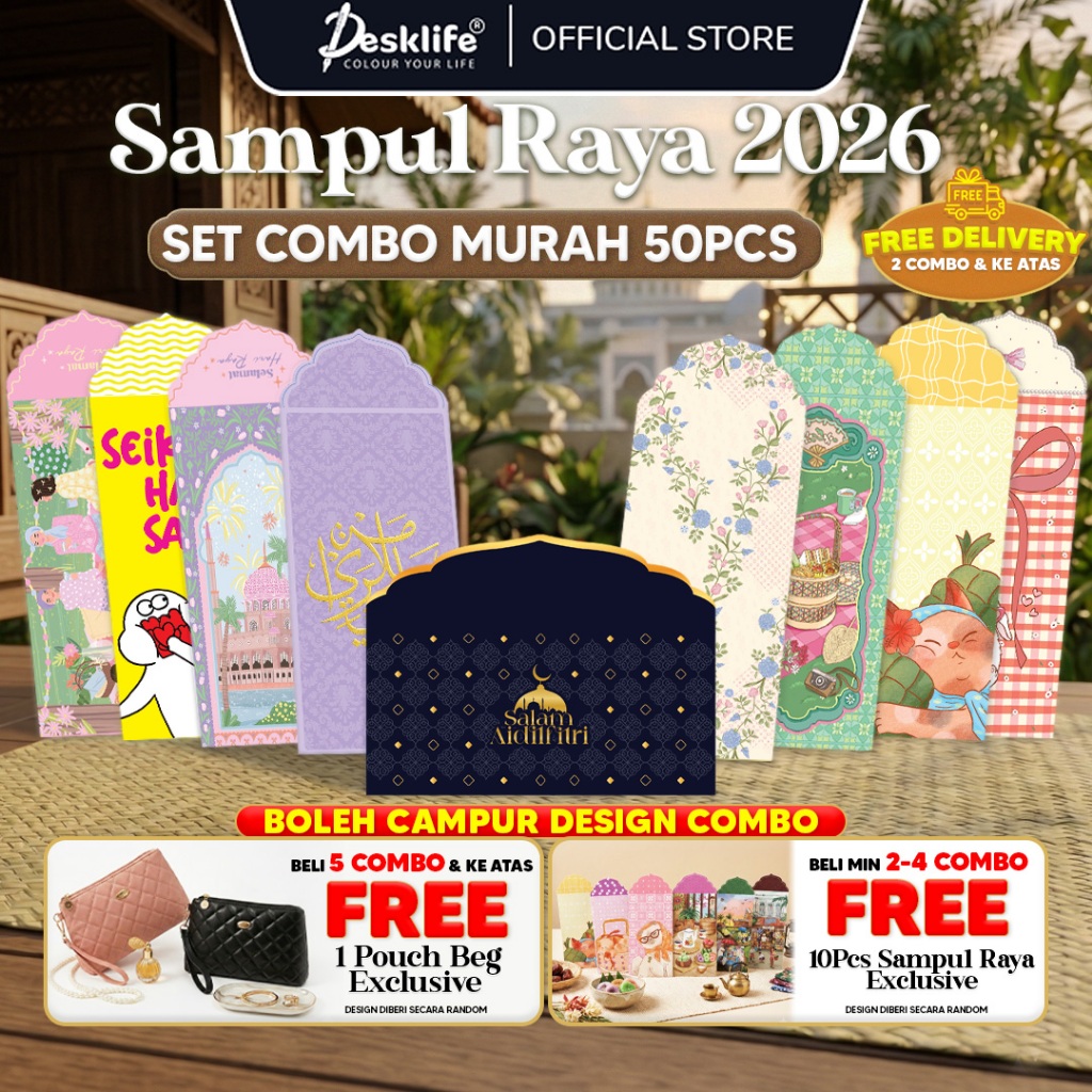(2026 Combo Murah) Sampul Duit Raya Murah Combo Set Exclusive (50s/PKT ...
