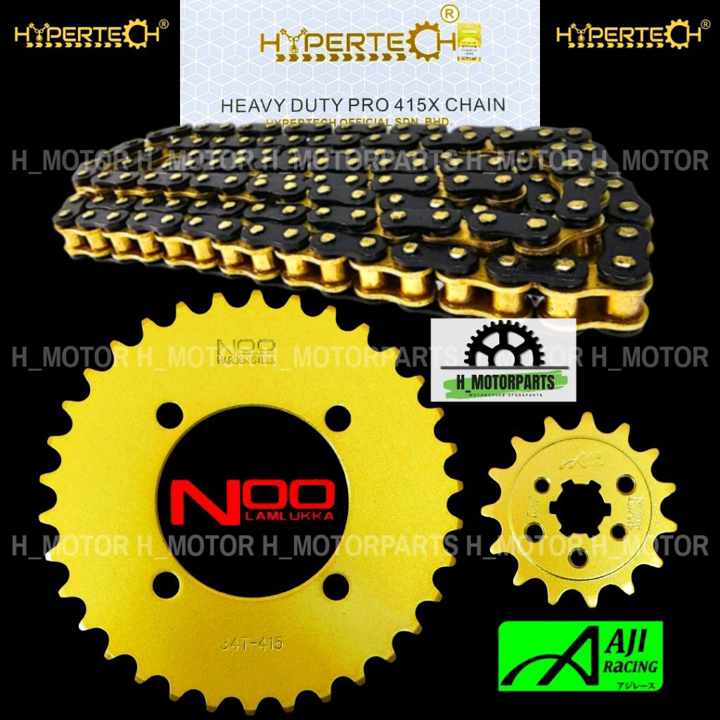 HYPERTECH CHAIN ORING 415 NOO LAMLUKKA GOLD SPROCKET 1SET LC135 RXZ ...