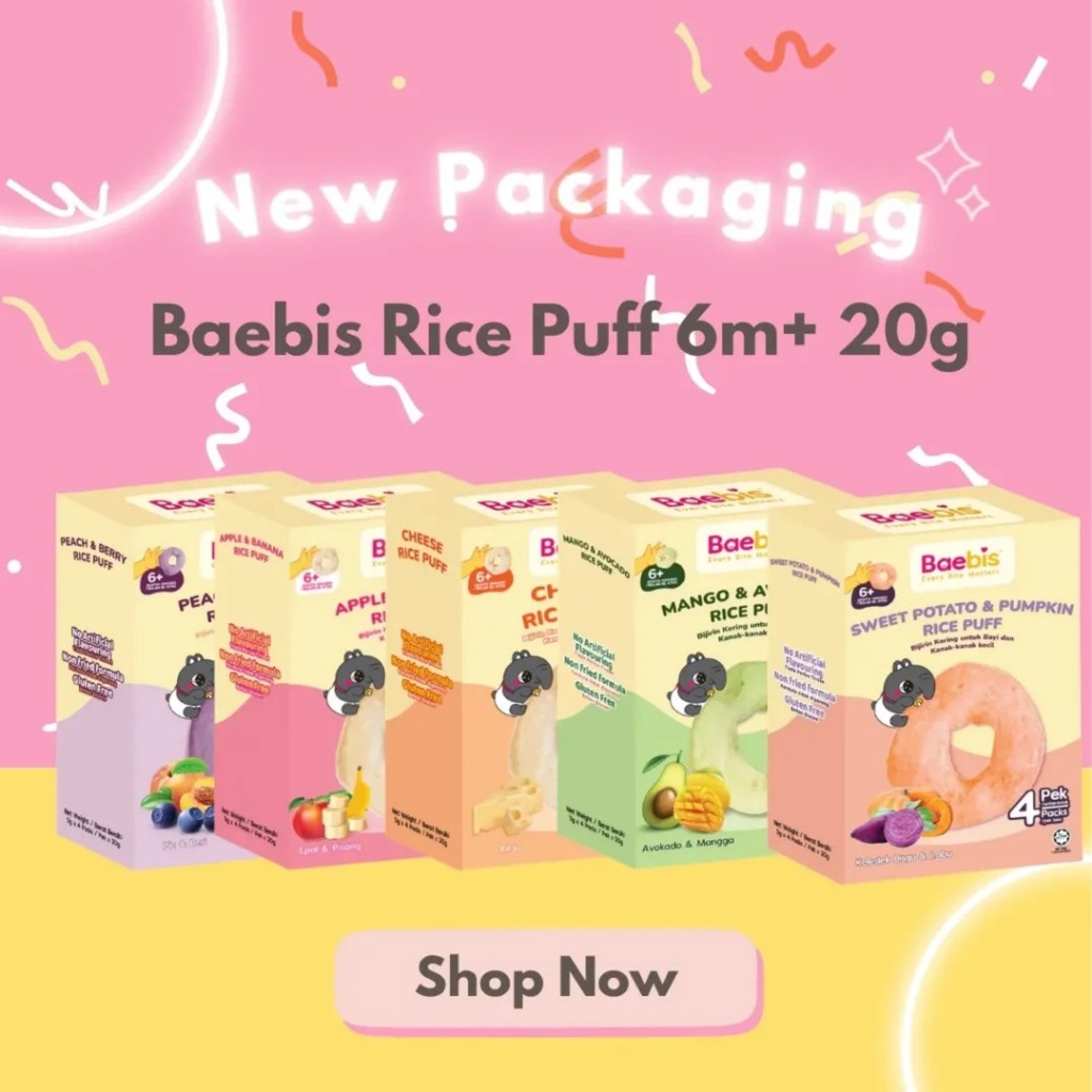 Baebis Organic Baby Rice Puff | Baby Snack Halal Finger Food | Healthy ...